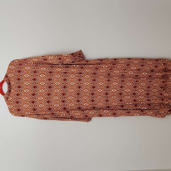 LAST QUEEN paris long sleeve dress abstract browns - Picture 5 of 15